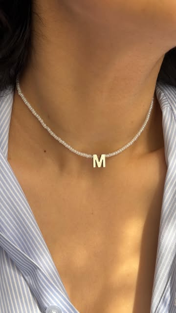 گردنبند مونجوق با پلاک حروف